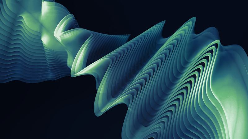 Abstract layered waveform render suggesting data patterns